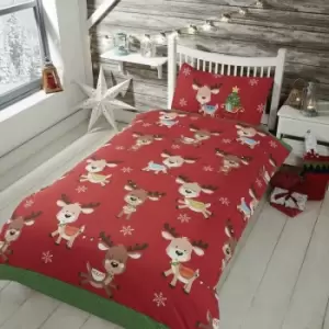Rapport Home - Rudolph and Friends Junior Duvet Cover Christmas Kid's Bedding - Multi