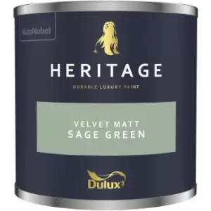Dulux Heritage Velvet Matt Sage Green Matt Emulsion Paint 125ml