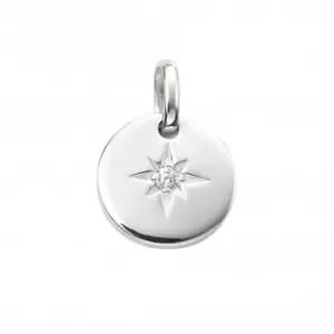 Sterling Silver Silver Star Disc Pendant P4887C