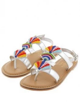 Accessorize Girls Beaded Fan Sandals - Multi, Size 11 Younger