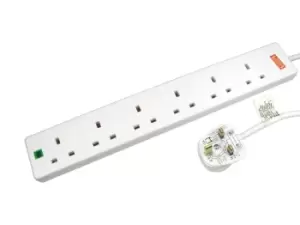 Cables Direct RB-05M06SPD surge protector White 6 AC outlet(s)...