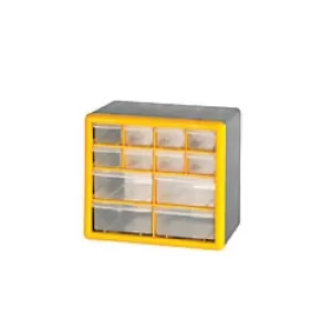 GPC MSB12Z Clear compartment boxes for storage of your components in a workshop, production or service area