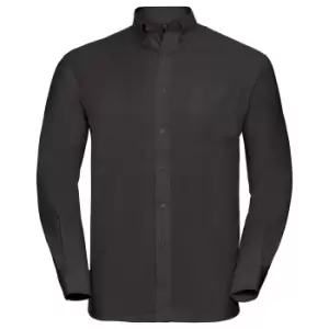 Russell Collection Mens Long Sleeve Easy Care Oxford Shirt (21inch) (Black)
