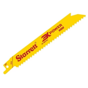 Starrett - B66-5 Bi-Metal Reciprocating Blade, Wood Straight 152mm 6 TPI (Pack 5)