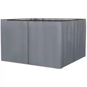 Outsunny 4-Panel Replacement 3x3m Gazebo Sidewalls with Zipper - Grey