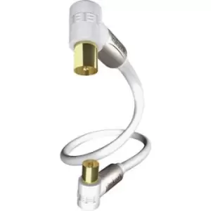 Inakustik Antennas Cable [1x Belling-Lee/IEC plug 75Ω - 1x Belling-Lee/IEC socket 75Ω] 7.50 m 100 dB gold plated connectors White