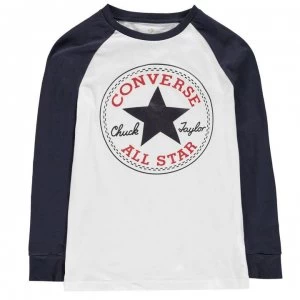 Converse Chuck Long Sleeved T Shirt Junior Boys - White