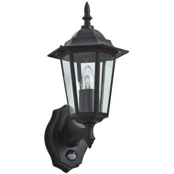 With PIR Lantern LIBOURNE Black Exterior Light - Zinc