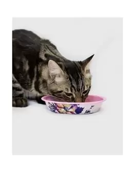 Joules - Cambridge Floral 'Meow' Cat Bowl