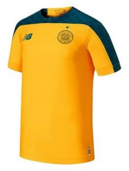 Boys, New Balance New Balance Celtic Fc Junior Away 19/20 Short Sleeved Shirt, Yellow, Size XL