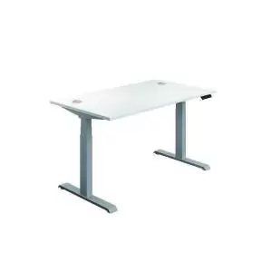 First SitStand Desk 1200x800x630-1290mm WhiteSilver KF820598 KF820598