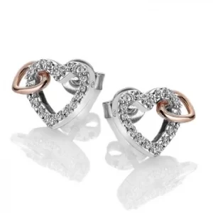Hot Diamonds Togetherness Two Tone Topaz Hearts Earrings