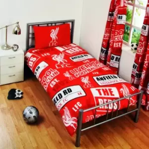 Liverpool FC Childrens/Kids Official Patch Football Crest Duvet Set (Single) (Red)