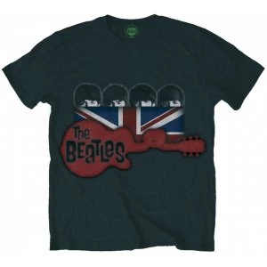 The Beatles - Guitar & Flag Mens XX-Large T-Shirt - Black