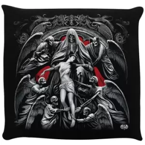 Spiral Reapers Door Filled Cushion (One Size) (Black/Red) - Black/Red