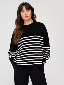 HUGO Sintia Logo Back Knitted Jumper - Black, Size XL, Women
