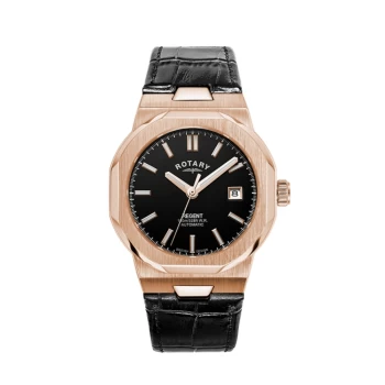 Mens Rotary GS05414-04 Regent Automatic Black Strap Wristwatch