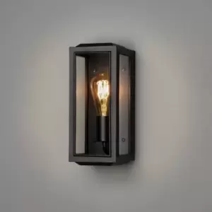 Carpi Outdoor Modern Lantern Wall Small E27 Black With Clear Glass, IP44