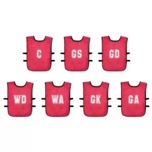 (Pack of 7) Mesh Netball Training Bibs Red Youths