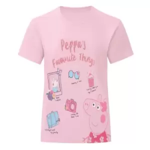 Peppa Pig Baby Girls Favourite Things T-Shirt (9-12 Months) (Pale Pink)