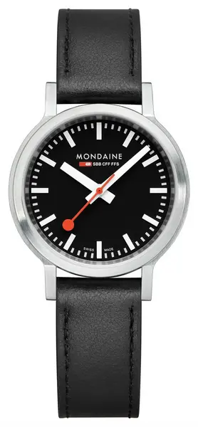 Mondaine MST.34020.LBV.SET Stop2Go (34mm) Classic Black Dial Watch