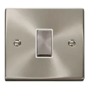 Click Deco 2 Way Plate Switch Satin Chrome White VPSC411WH