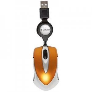 Verbatim Go Mini USB WiFi mouse Optical Cord winder Orange