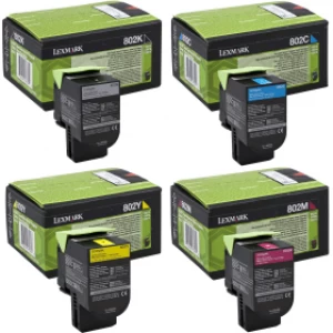 Lexmark 802 Black & Tri Colour Laser Toner Ink Cartridge