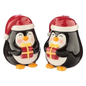 Christmas Penguin Ceramic Salt and Pepper Set