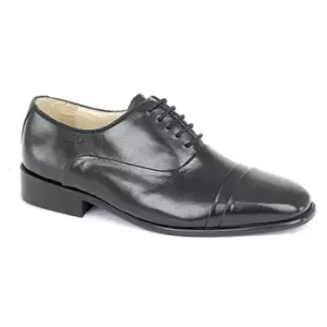 Montecatini Mens Folded Cap Oxford Tie Leather Shoes (7 UK) (Black)