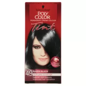 Schwarzkopf Poly Color Raven Black 49 Permanent Hair Dye - wilko