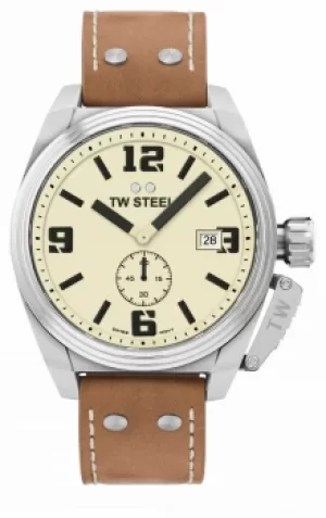 TW Steel Mens Canteen Brown Leather Strap TW1000 Watch