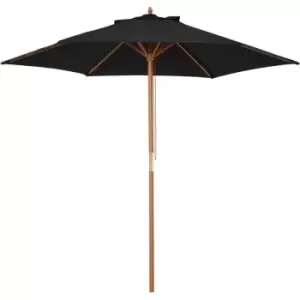 2.5m Wood Garden Parasol Sun Shade Patio Outdoor Wooden Umbrella Canopy - Outsunny