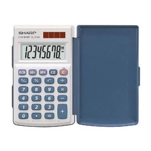 Sharp EL-243S Handheld with Hard Cover Calculator Twin Power Source 8-Digit