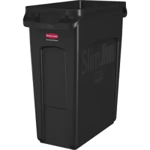 Rubbermaid SLIM JIM recyclable waste collector, capacity 60 l, WxHxD 279 x 635 x 558 mm, black, 10+ items