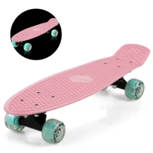 22" Retro Board Skateboard Kickboard Cruiser Complete Board Minicruiser Street Pennyboard WITH or WITHOUT LED pink mint +LED