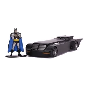 DC Comics - Batman The Animated Series Batmobile Die-cast Vehicle and Metal Batman Mini Figure