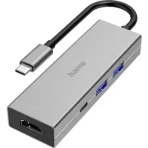 Hama 4 ports USB-C (USB 3.2 2nd Gen) multiport hub Grey