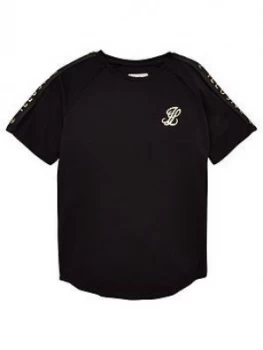 Illusive London Boys Taped Short Sleeve T-Shirt, Black, Size 7-8 Years