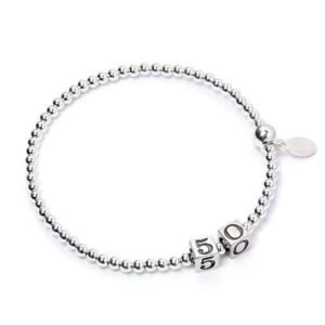 50 Number Cubes with Sterling Silver Ball Bead Bracelet