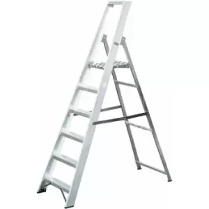 1.3m Aluminium Platform Step Ladders 6 Tread 2.9m Work Height HEAVY DUTY Steps
