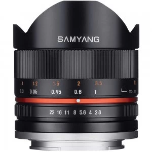 Samyang 8mm F2.8 Fish eyes II Lens Fujifilm X Mount Black