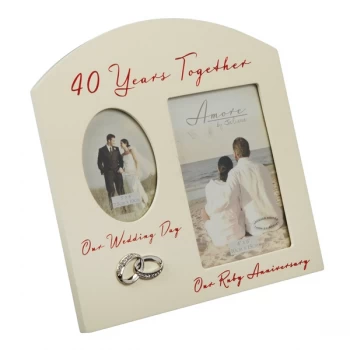 AMORE BY JULIANA Double Anniversary Frame - 40 Years