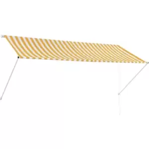 Retractable Awning 300x150cm Yellow and White Vidaxl Yellow