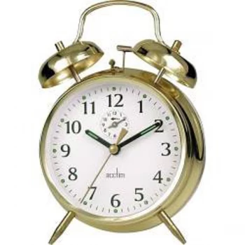 Acctim Saxon Bell Alarm Clock Brass