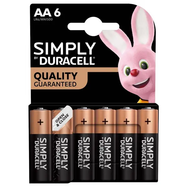 Duracell AA Simply Duracell Alkaline Batteries - 6 Pack AVS-111943
