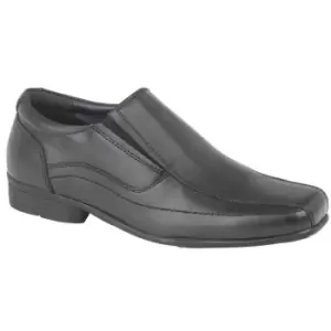 Roamers Childrens/Boys Leather Twin Gusset School Shoes (6 UK) (Black)