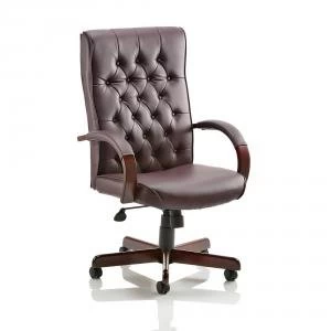 Trexus Chesterfield Executive Chair With Arms Leather Burgundy Ref