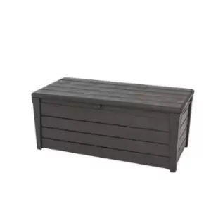 Keter Saxon Brightwood Outdoor Brown Plastic Storage Box 454L