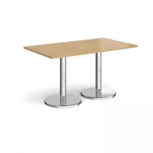 Pisa rectangular dining table with round chrome bases 1400mm x 800mm -